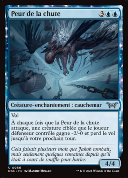 Peur de la chute, carte Magic DSK 56 — extension Duskmourn: House of Horror