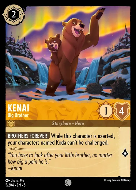 Kenai - Big Brother, Disney Lorcana card CH5-005 — Shimmering Skies set