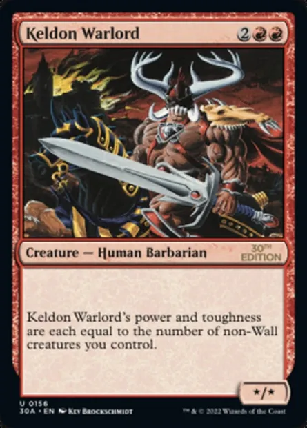 Keldon Warlord, Magic card 30A 156 — 30th Anniversary Edition set