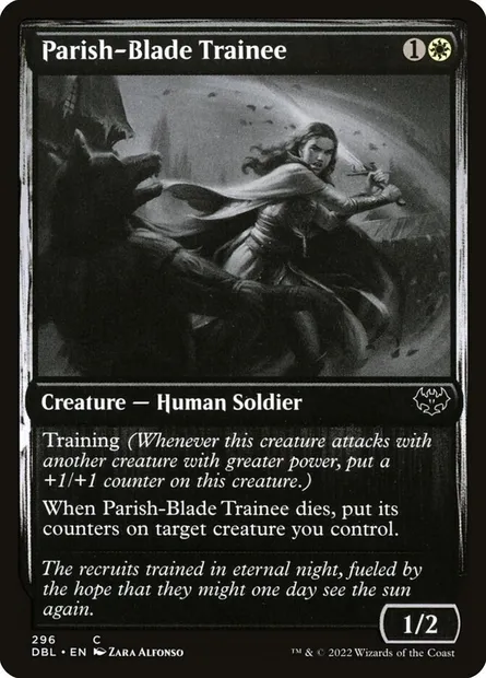 Parish-Blade Trainee, Magic card DBL 296 — Innistrad: Double Feature set