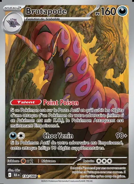 Brutapode, carte Pokémon BLK 134 — extension Foudre Noire