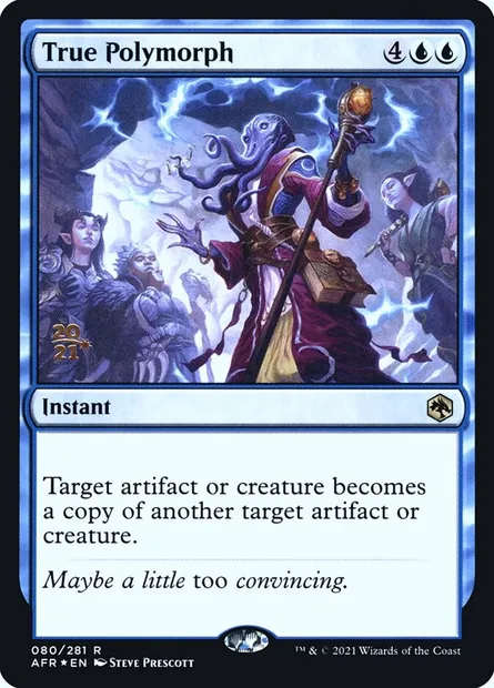 Métamorphose suprême, carte Magic PAFR 80s — extension Adventures in the Forgotten Realms Promos
