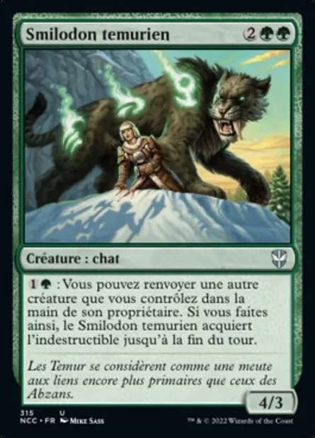 Smilodon temurien, carte Magic NCC 315 — extension New Capenna Commander