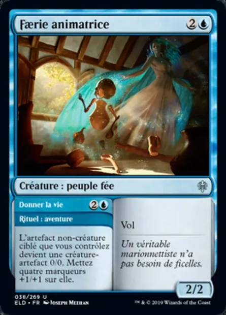 Faerie animatrice // Donner la vie, carte Magic ELD 38 — extension Throne of Eldraine