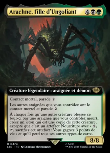 Arachne, fille d'Ungoliant, carte Magic LTR 374 — extension Le Seigneur des Anneaux : chroniques de la Terre du Milieu