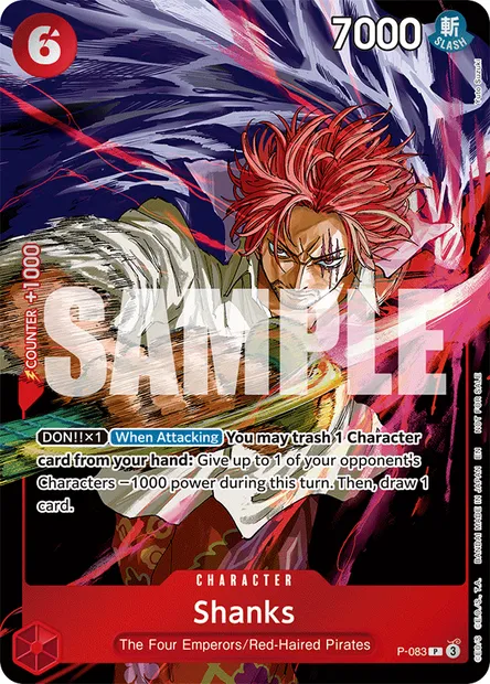 Shanks, One Piece card P-083 — Promotion card set