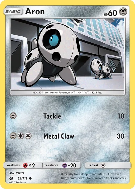 Aron, Pokémon card CIN 65 — Crimson Invasion set