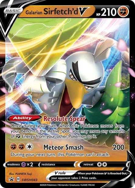 Galarian Sirfetch'd V, Pokémon card SWSH 043 — SWSH Black Star Promos set