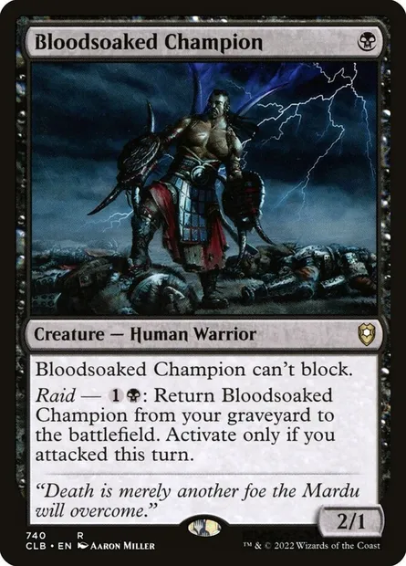 Bloodsoaked Champion, Magic card CLB 740 — Commander Legends: Battle for Baldur's Gate set
