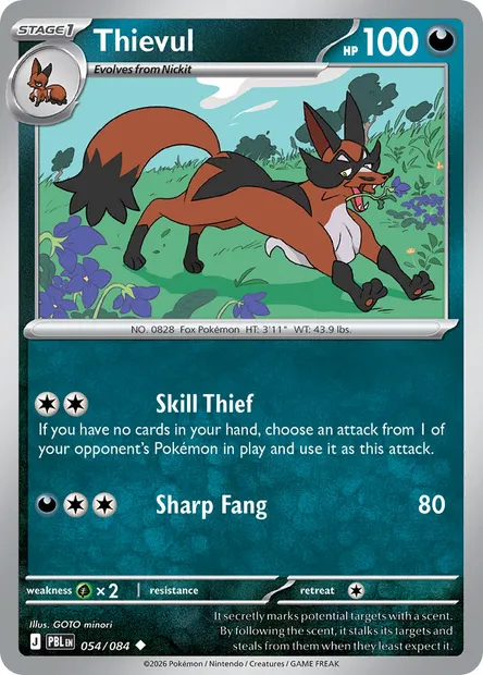 Thievul, Pokémon card PBL 054 — Pitch Black set