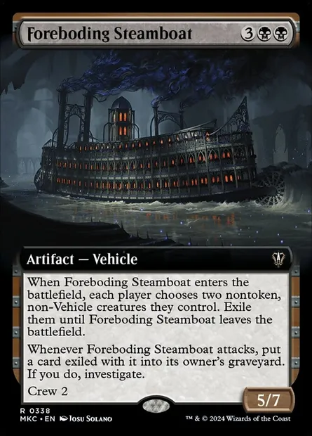 Foreboding Steamboat, Magic card MKC 338 — Murders at Karlov Manor Commander set