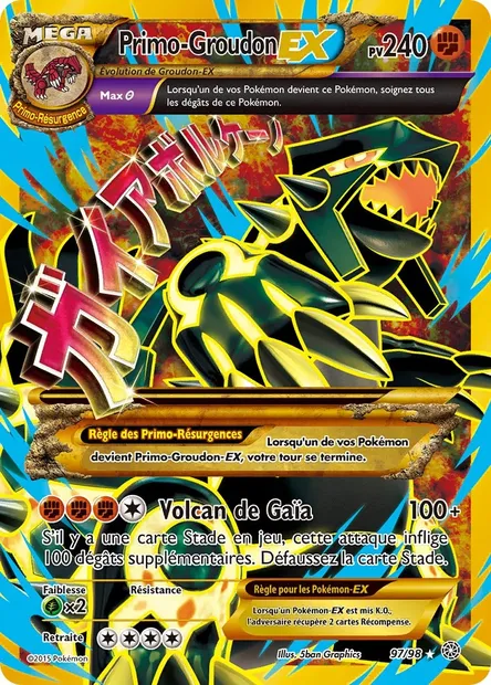 Primo-Groudon EX, carte Pokémon AOR 97 — extension Origines Antiques