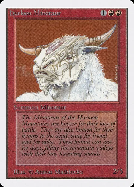 Hurloon Minotaur, Magic card 2ED 159 — Unlimited Edition set