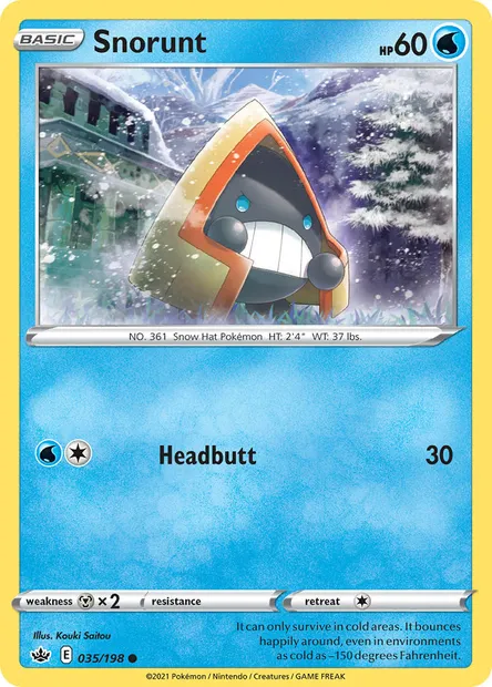 Snorunt, Pokémon card CRE 35 — Chilling Reign set