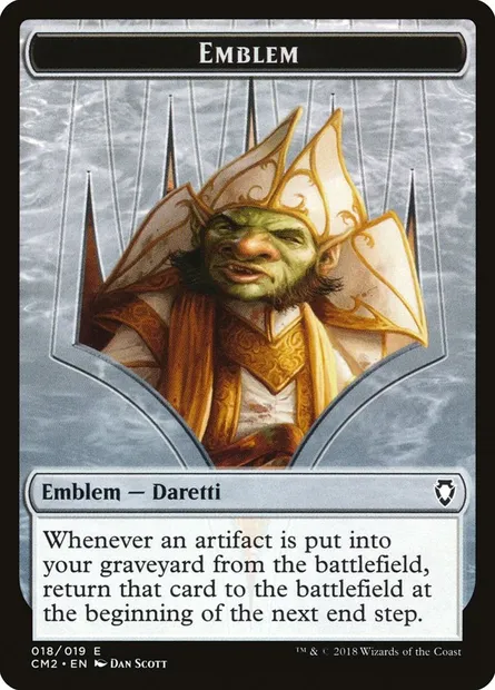 Daretti, Scrap Savant Emblem, Magic card TCM2 18 — Commander Anthology Volume II Tokens set