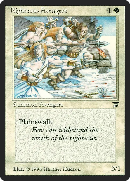 Righteous Avengers, carte Magic LEG 34 — extension Legends