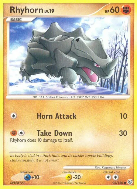 Rhyhorn, Pokémon card DP 95 — Diamond & Pearl set