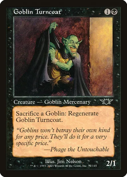 Goblin Turncoat, Magic card LGN 72 — Legions set