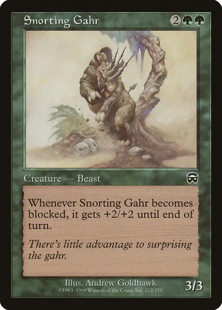 Snorting Gahr, Magic card MMQ 272 — Mercadian Masques set