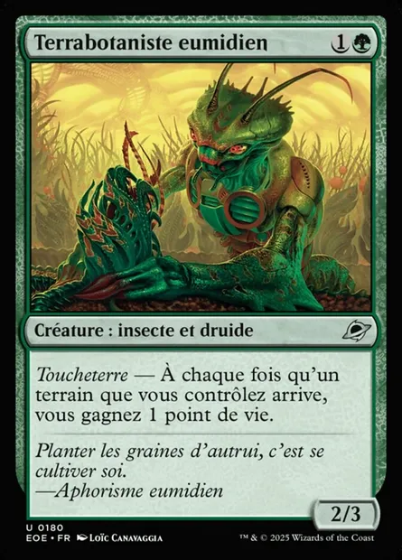 Terrabotaniste eumidien, carte Magic EOE 180 — extension Edge of Eternities