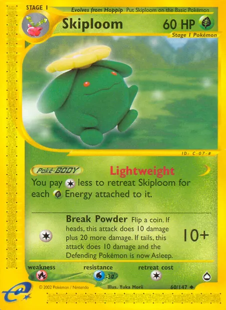 Skiploom, Pokémon card AQ 60 — Aquapolis set