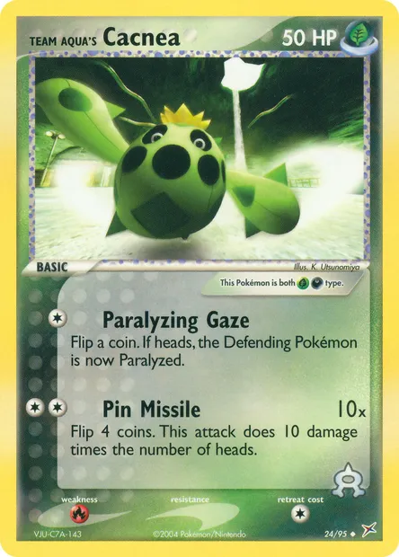 Team Aqua's Cacnea, Pokémon card MA 24 — Team Magma vs Team Aqua set
