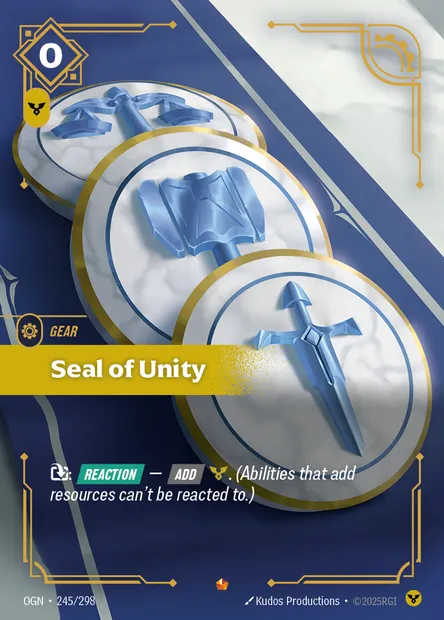 Seal of Unity, Riftbound card OGN 245 — Origins set