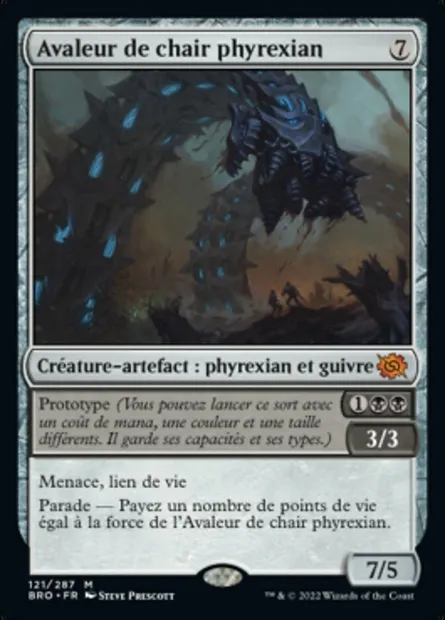 Avaleur de chair phyrexian, carte Magic BRO 121 — extension La Guerre Fratricide