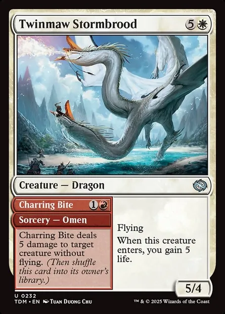 Twinmaw Stormbrood // Charring Bite, Magic card TDM 232 — Tarkir: Dragonstorm set