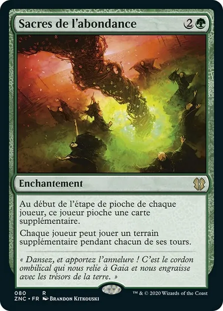 Sacres de l'abondance, carte Magic ZNC 80 — extension Zendikar Rising Commander