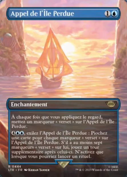 Appel de l'Île Perdue, carte Magic LTR 444 — extension Le Seigneur des Anneaux : chroniques de la Terre du Milieu