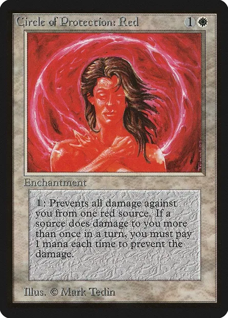 Cercle de protection : rouge, carte Magic LEB 13 — extension Limited Edition Beta