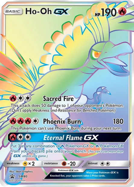 Ho-Oh GX, carte Pokémon SM 80 — extension Promo SM