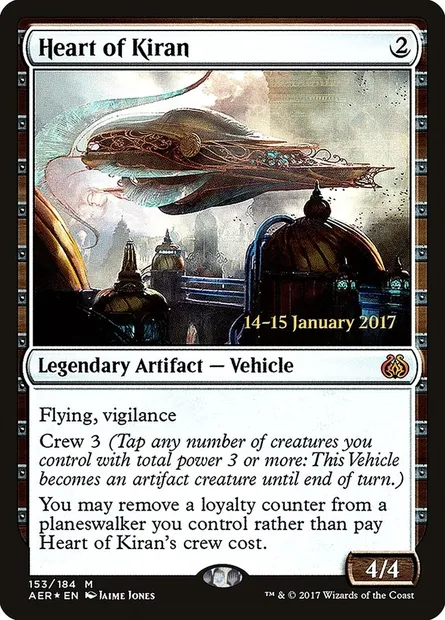 Heart of Kiran, Magic card PAER 153s — Aether Revolt Promos set