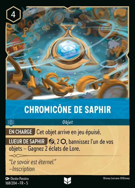 Chromicône de Saphir, carte Disney Lorcana CH5-168 — extension Ciel Scintillant