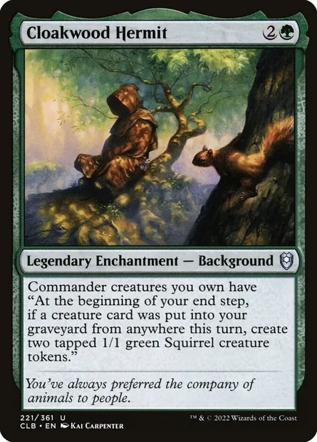 Cloakwood Hermit, Magic card CLB 221 — Commander Legends: Battle for Baldur's Gate set