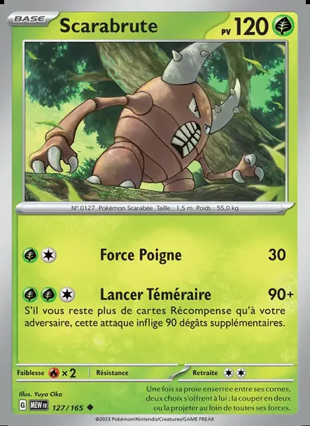 Scarabrute, carte Pokémon MEW 127 — extension 151