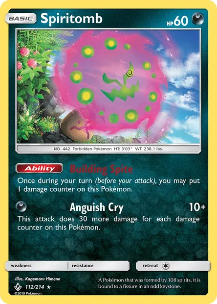 Spiritomb, Pokémon card UNB 112 — Unbroken Bonds set