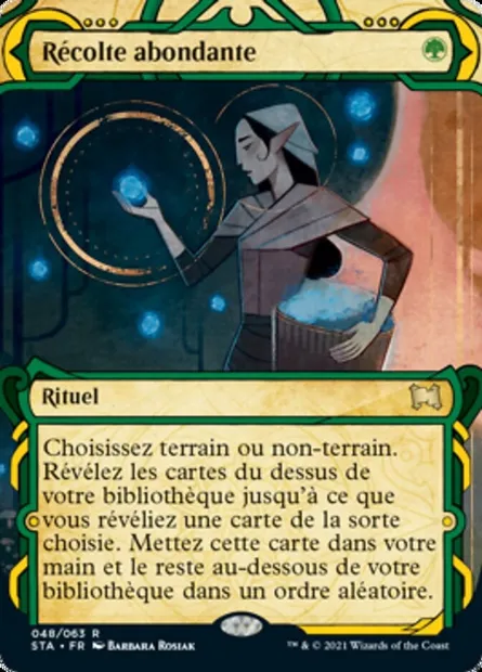 Récolte abondante, carte Magic STA 48 — extension Strixhaven Mystical Archive