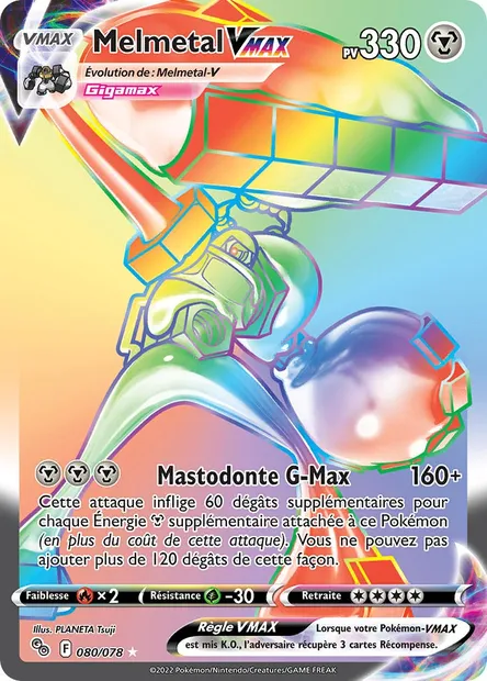Melmetal VMAX, carte Pokémon PGO 080 — extension Pokémon GO