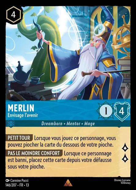 Merlin - Envisage l'avenir, carte Disney Lorcana CH13-146 — extension Invasion Epineuse!