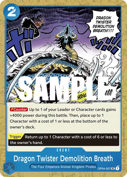 Dragon Twister Demolition Breath, carte One Piece OP04-057 — extension KINGDOMS OF INTRIGUE