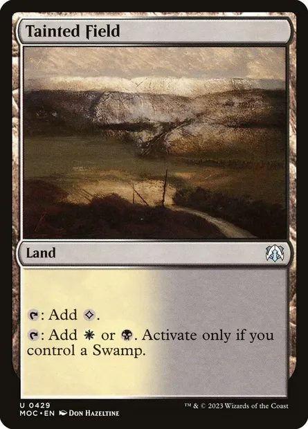 Tainted Field, Magic card MOC 429 — March of the Machine Commander set