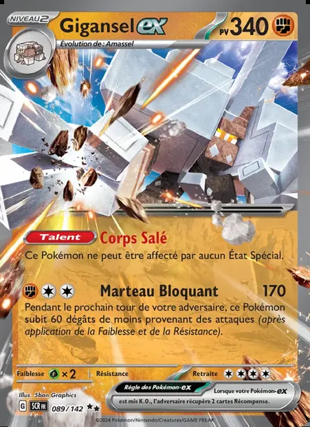 Gigansel-ex, carte Pokémon SCR 089 — extension Couronne Stellaire