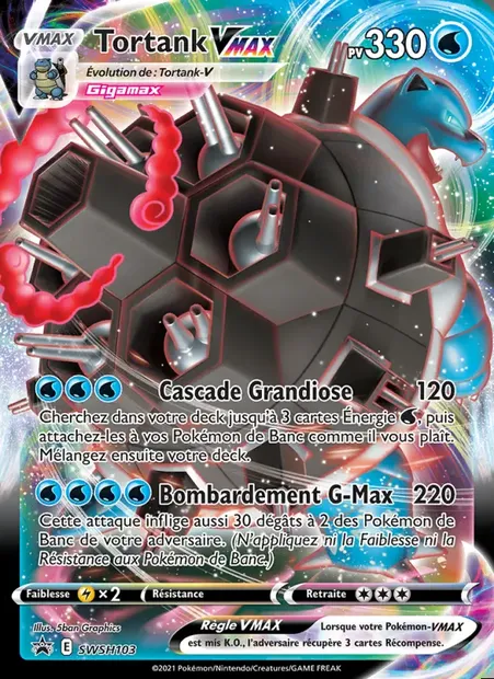 Tortank VMAX, carte Pokémon SWSH 103 — extension Promo SWSH