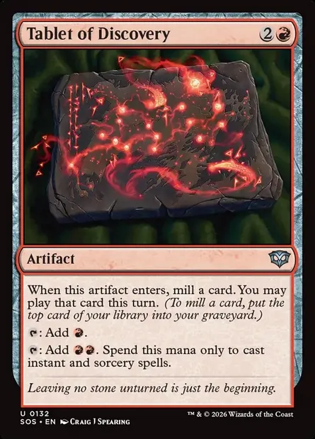 Tablet of Discovery, Magic card SOS 132 — Secrets of Strixhaven set