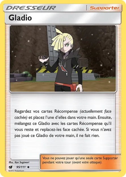 Gladio, carte Pokémon CIN 95 — extension Invasion Carmin