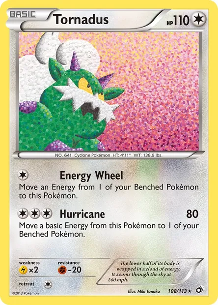 Tornadus, Pokémon card LTR 108 — Legendary Treasures set