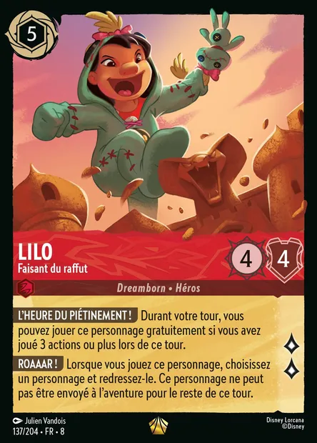 Lilo - Faisant du raffut, carte Disney Lorcana CH8-137 — extension Le Règne de Jafar