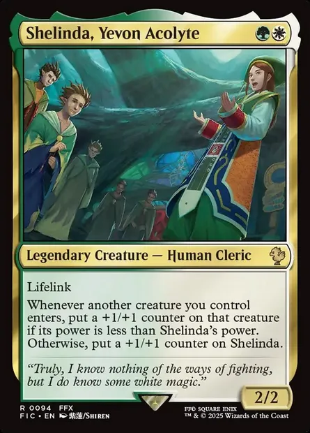 Shelinda, Yevon Acolyte, Magic card FIC 94 — Final Fantasy Commander set